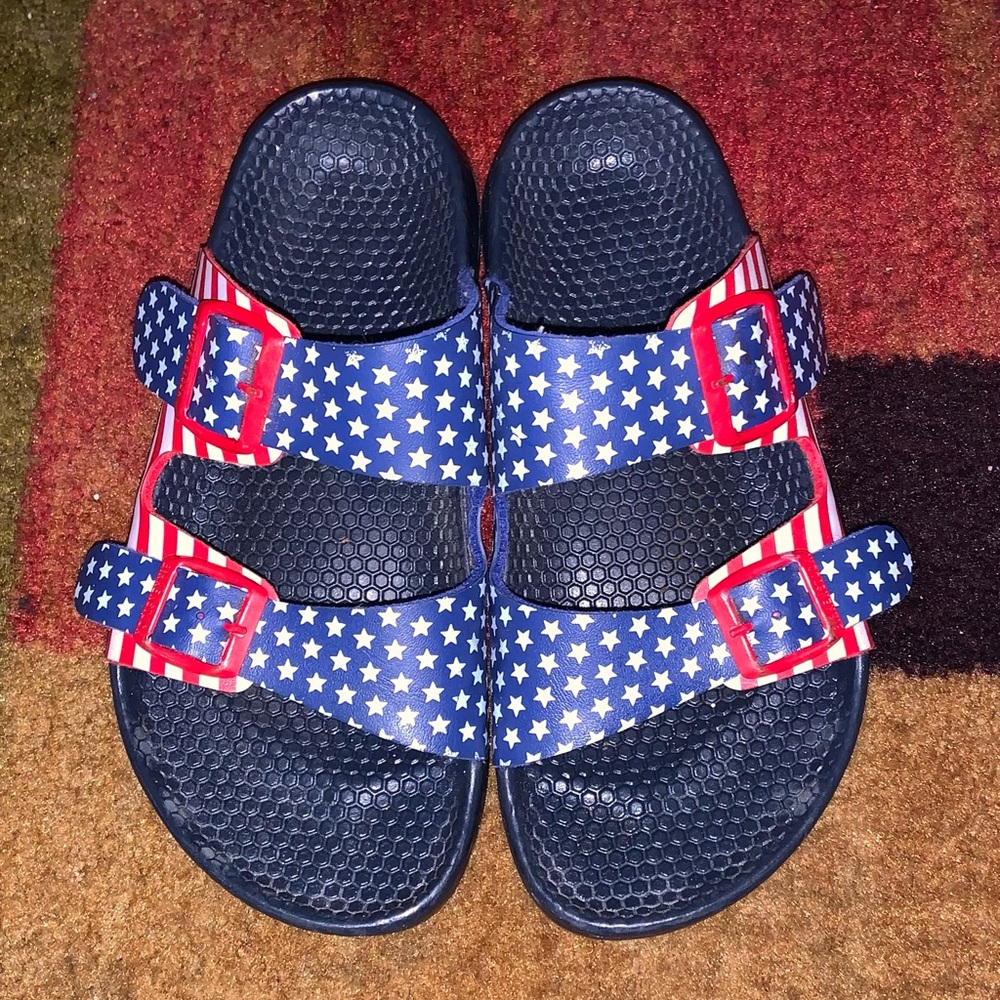 Women’s Birki’s By Birkenstock Stars & Stripes Sandals; Size: 8